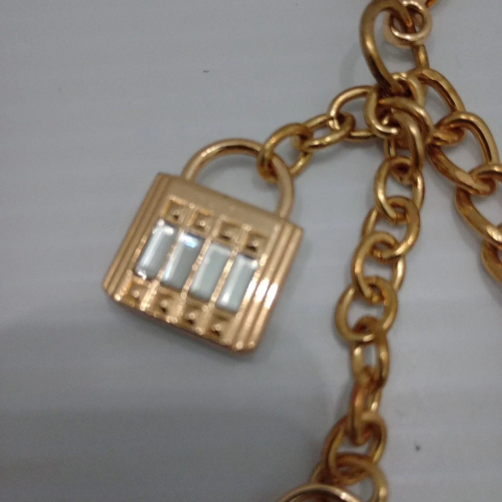 MIAK Collection Gold Tone Logo Charm Keychain‎ Bag Accessory